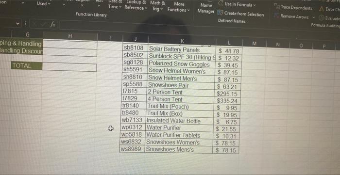 data in the range F5:H8 asing the value of cell B16 as