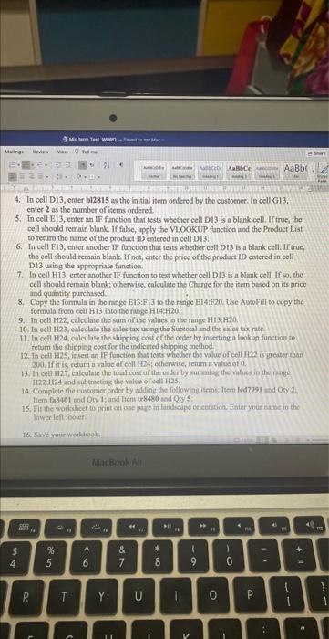 delivery by applying the WORKDAY function using the order date and number
