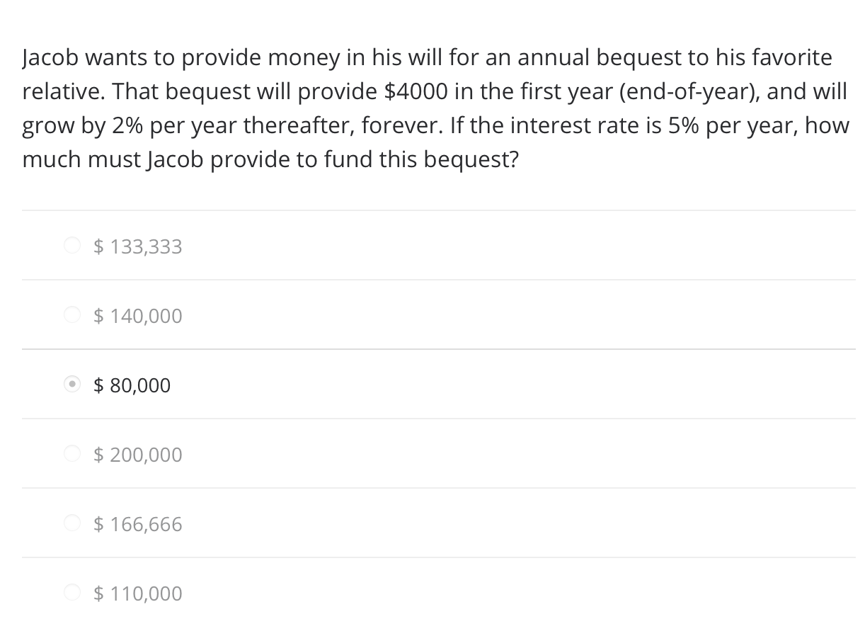 the perpetuity is purchased. What is the present value (PV) of this