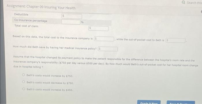 are informed about the costs of health care. For each of the