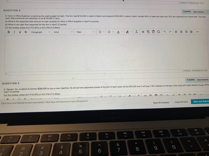  WORDS POWERED BY QUESTIONS 6 points Save Answer Harry's Omce Supplies