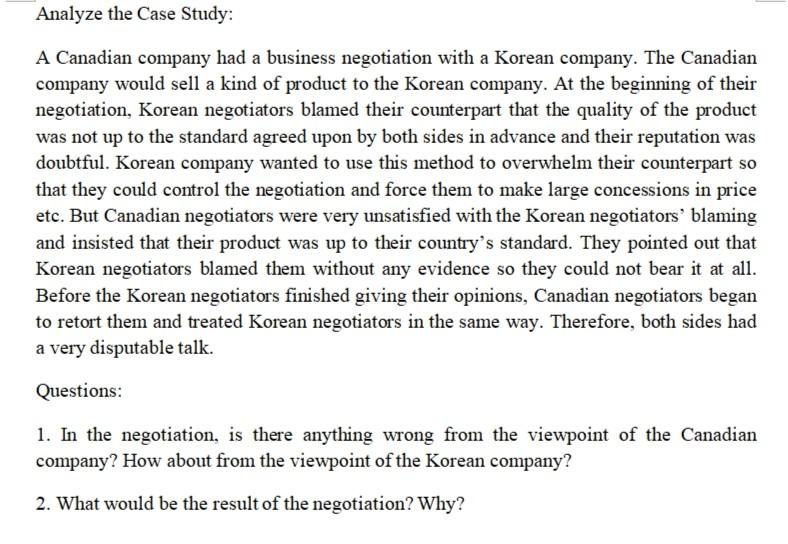 Please broadly describe this case study. Need 100% authentic and reliable