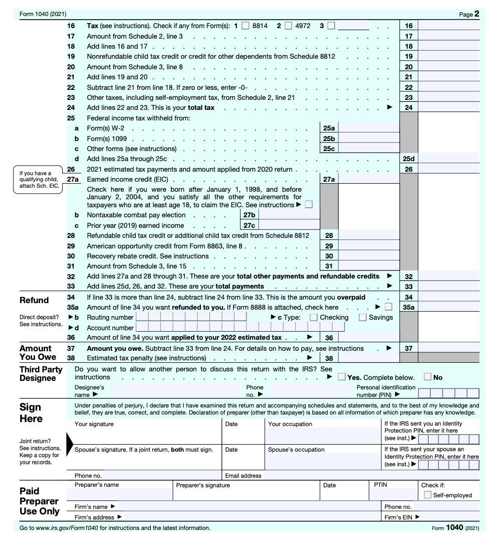other tax forms (e.g., Schedule A, Schedule B). Benjamin is single and