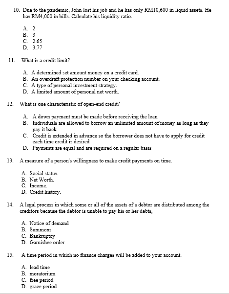 multiple choices (just want hte final answer) 10. Due to the pandemic,