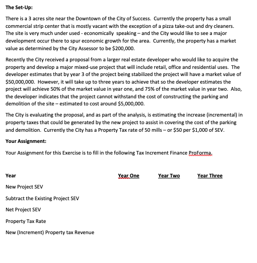 Please include equations for the steps! Thanks! The Set-Up: There is a