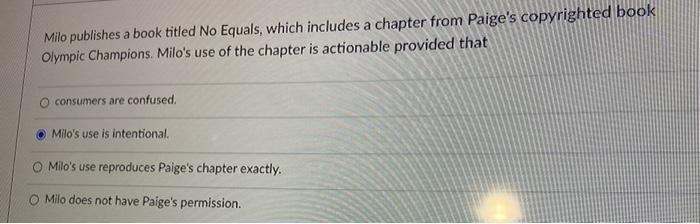  Milo publishes a book titled No Equals, which includes a chapter