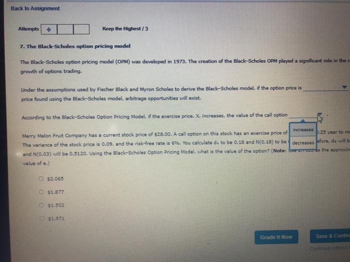 model (OPM) was developed in 1973. The creation of the Black-Scholes OPM