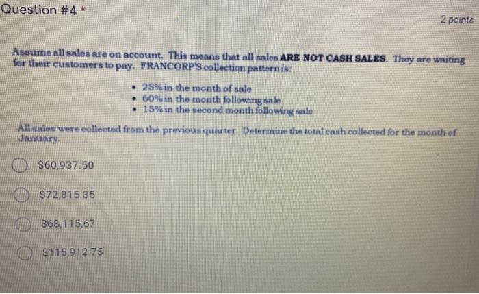 ending March 31. Budgeted sales for the next 5 months are as