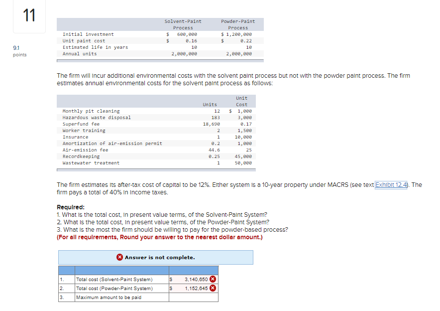 Required: 1. What is the total cost, in present value terms,