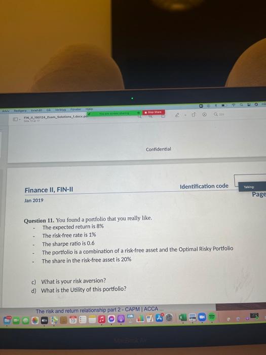  Post - FINL180124_Solution.de Confidential Identification code Finance II, FIN-II Jan 2019