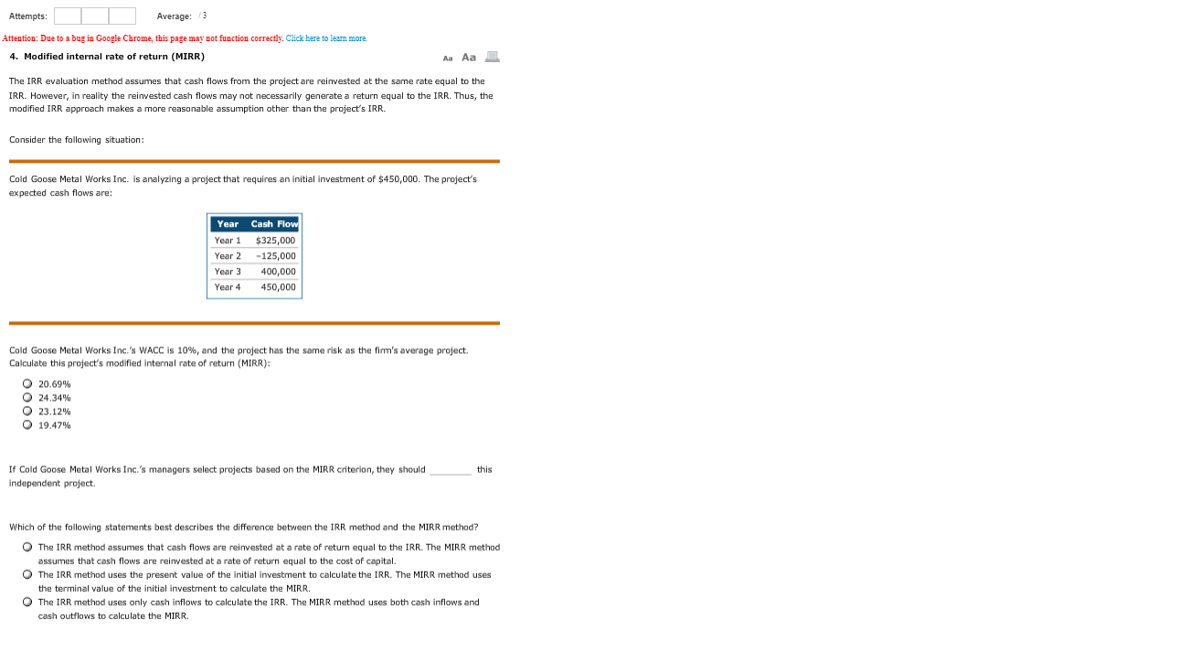 Attempts: Average: 13 Attention: Due to a bug in Google Chrome,