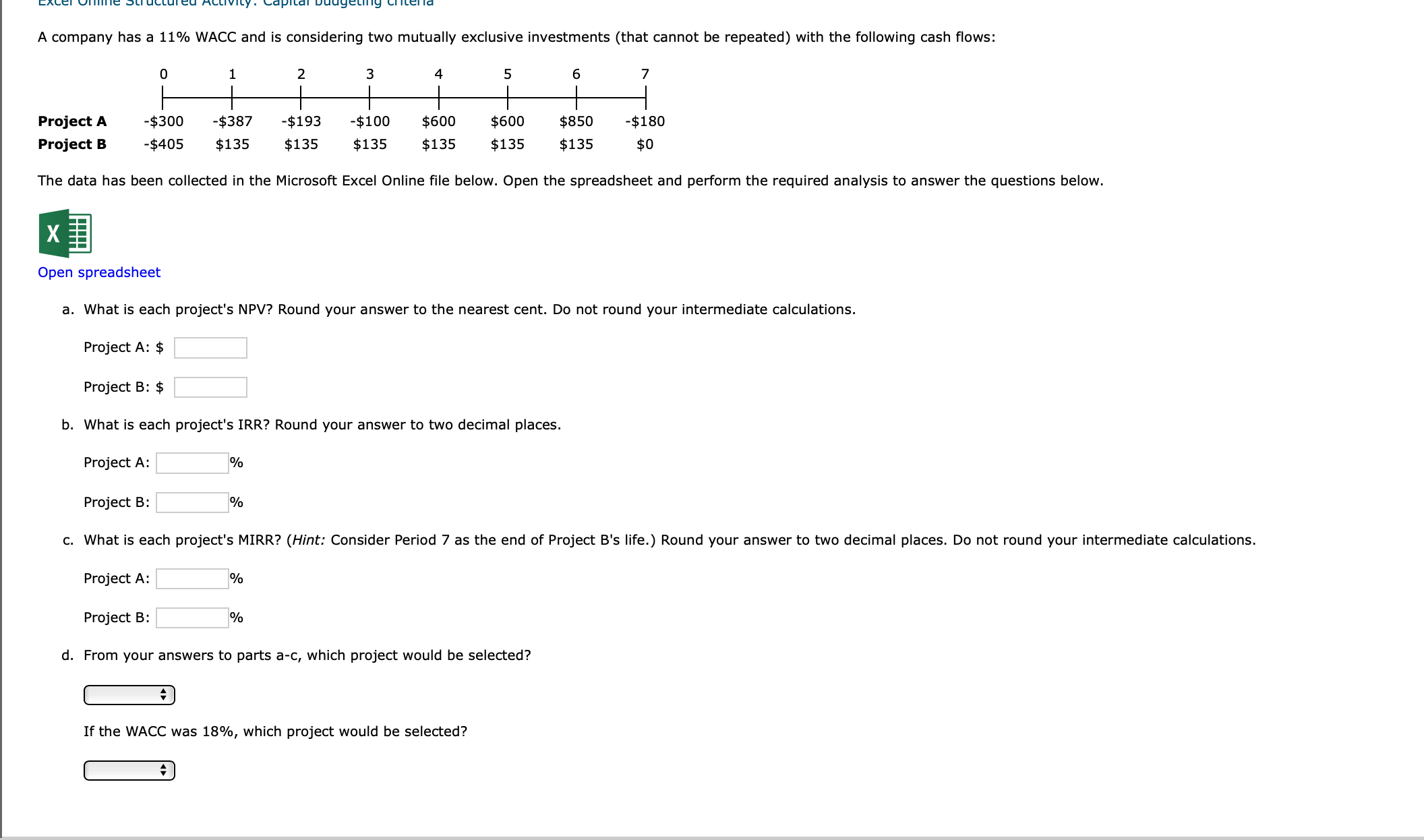 Here is the spread sheet provided no need to fill it out,