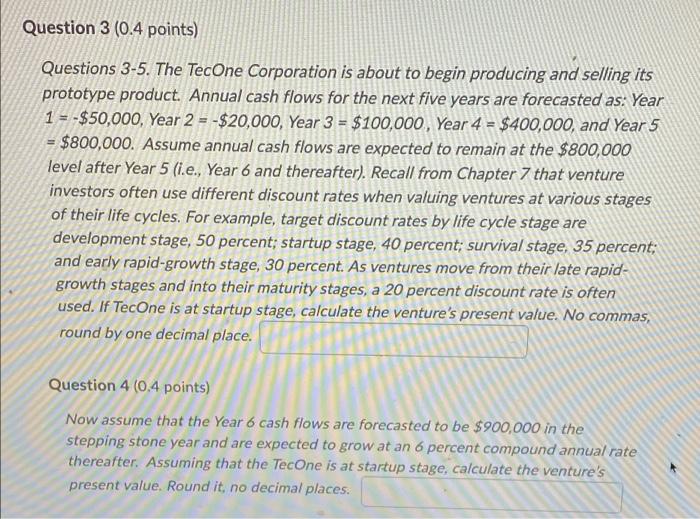 please answer question #2! question #4* Question 3 (0.4 points) Questions 3-5.