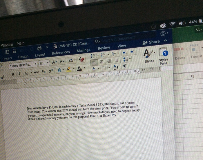 please show excel work ) 44% + Share Window Help 8 E
