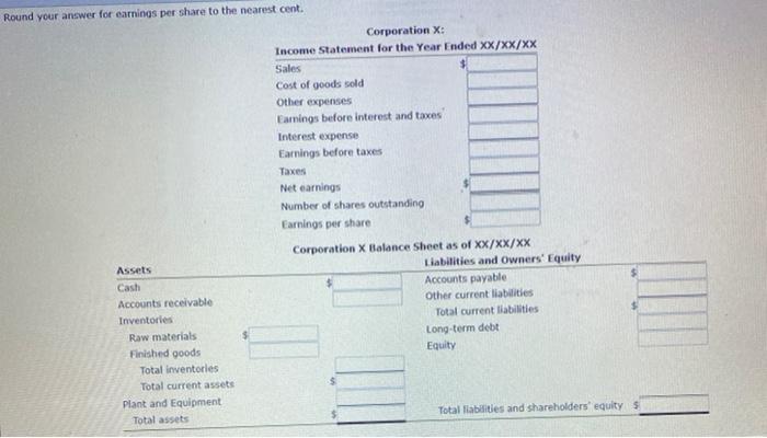 Corporation : Income Statement for the Year Ended XX/XX/XX Sales Cost of