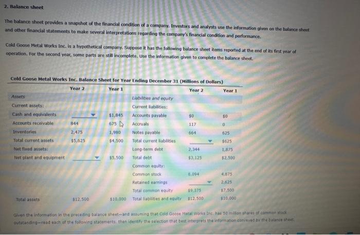  Statement e1: Cold Goose's net collection of inventory items increased by