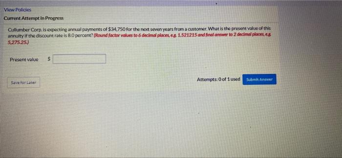  View Policies Current Attempt in Progress Cullumber Corp. is expecting annual