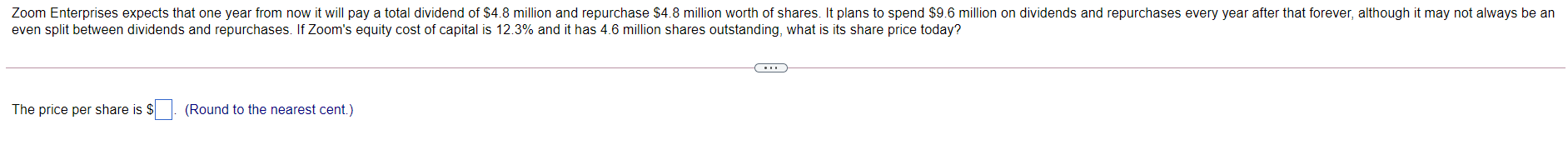  Zoom Enterprises expects that one year from now it will pay