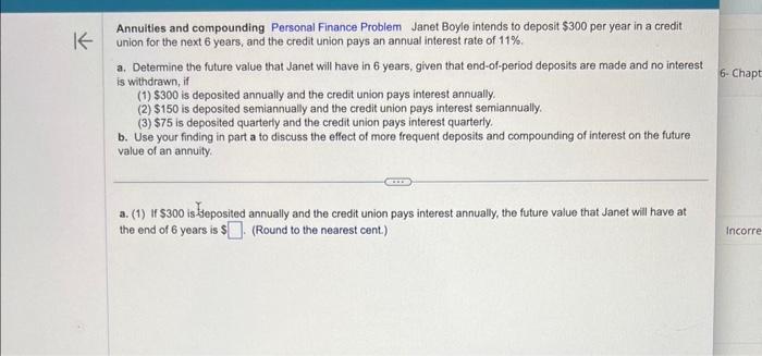 help with A - B steps Annuities and compounding Personal Finance Problem