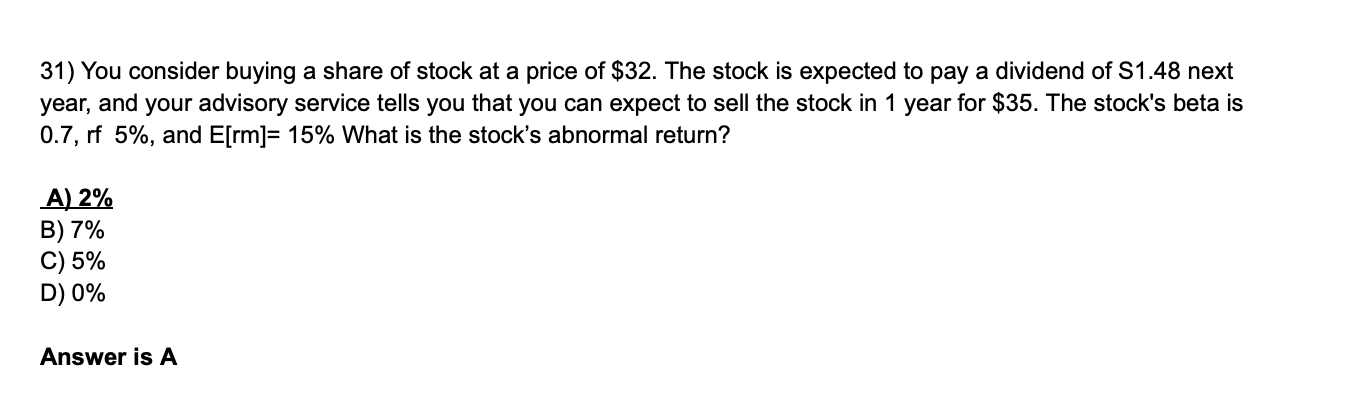 Can you please further explain the correct answer (Answer A) 31) You