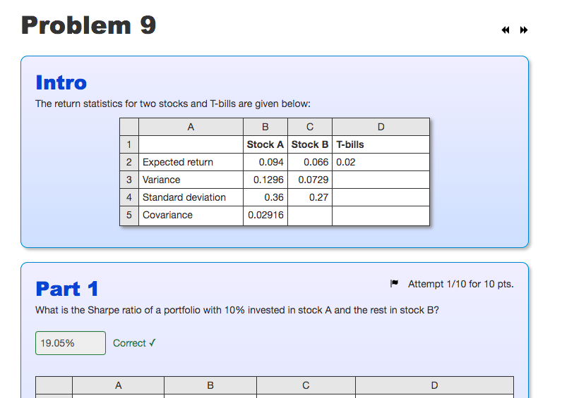 how to solve thispart 2 Problem 9 Intro The return statistics for