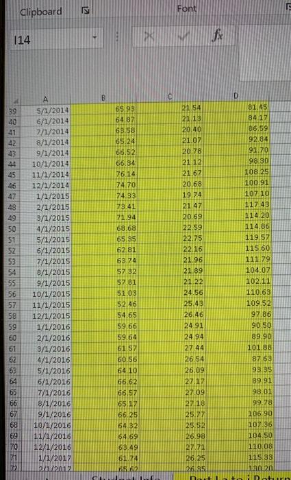 and Apple III) GE and Apple a) Monthly returns b) Expected monthly