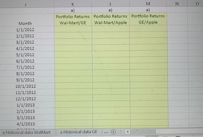 IIT) GE and Apple e) Use the formula for a two-asset portfolio