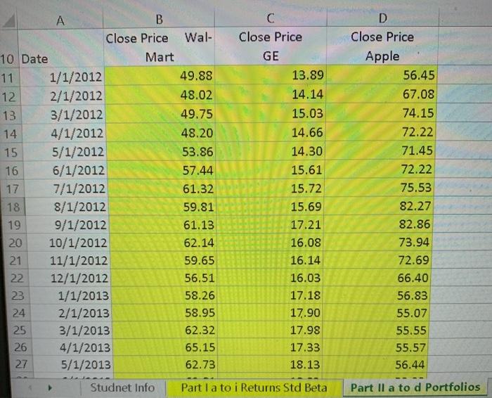 Wal-Mart and GE II) Wal-Mart and Apple III) GE and Apple 9