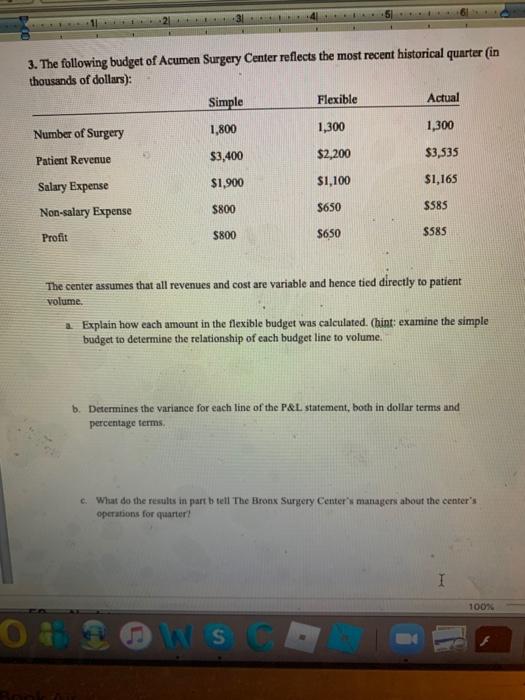  please show all the steps and calculation 3. The following budget