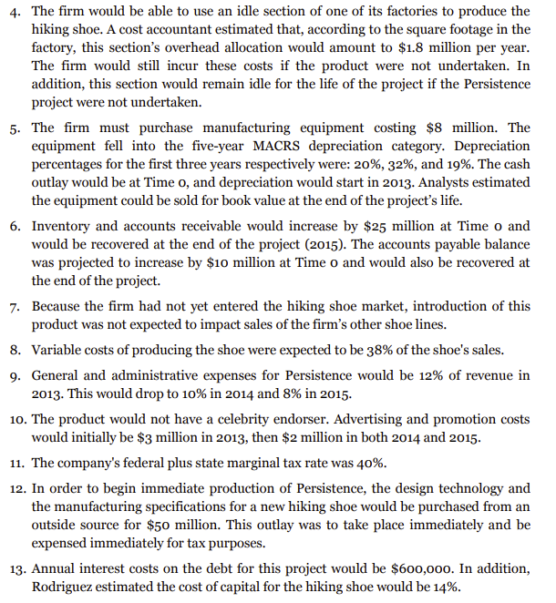 information 1. The life of the Persistence project would be only three