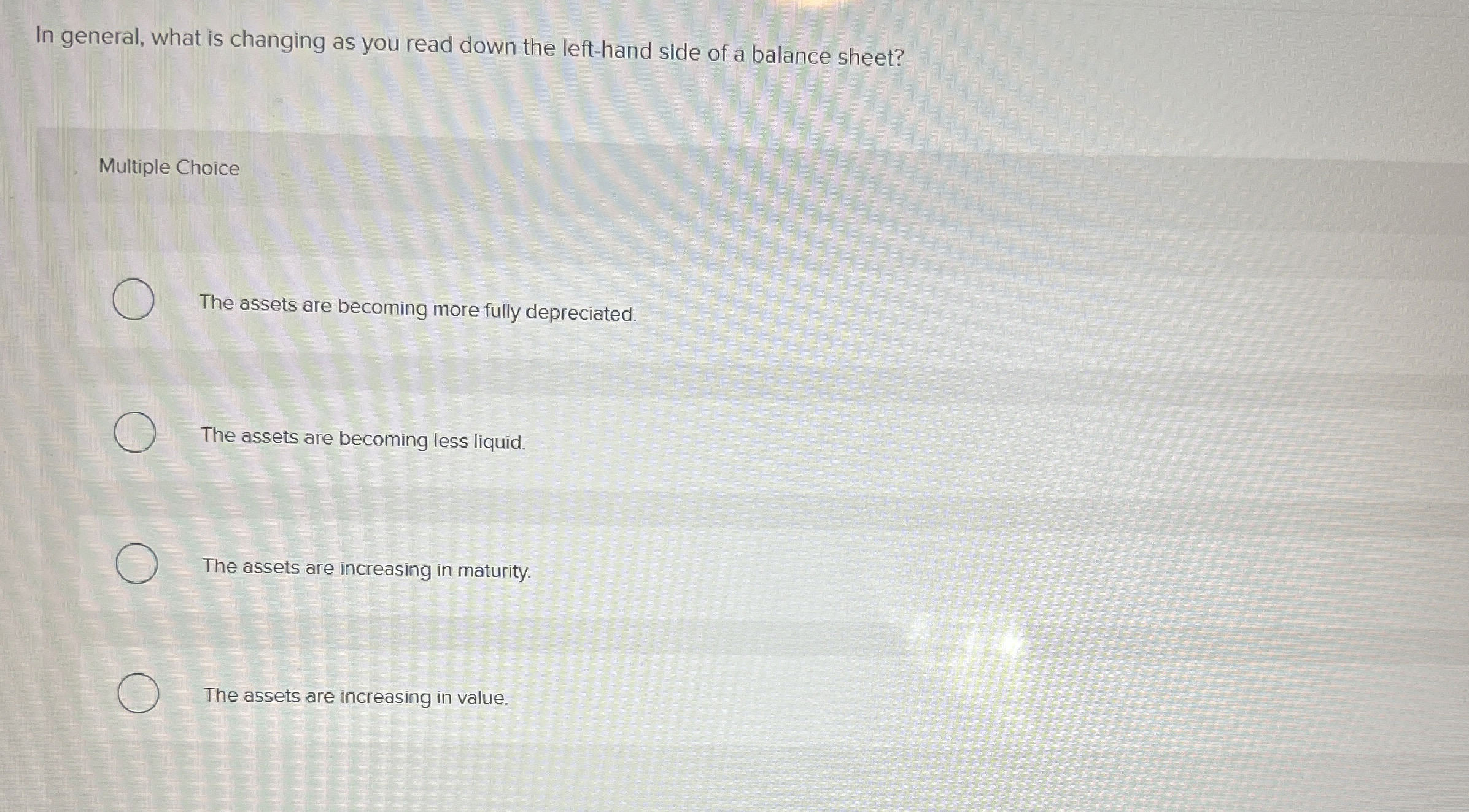  In general, what is changing as you read down the left-hand