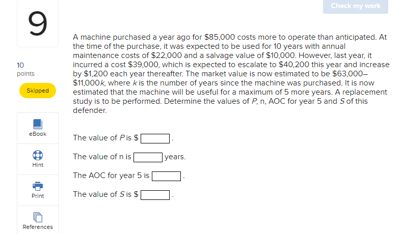 Please answer the following Question As soon As possible Check my work