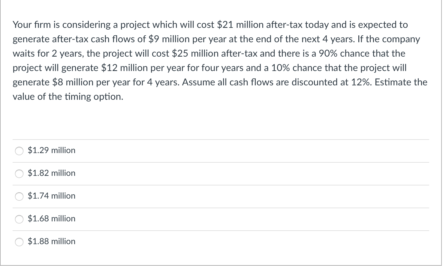  a Your firm is considering a project which will cost $21