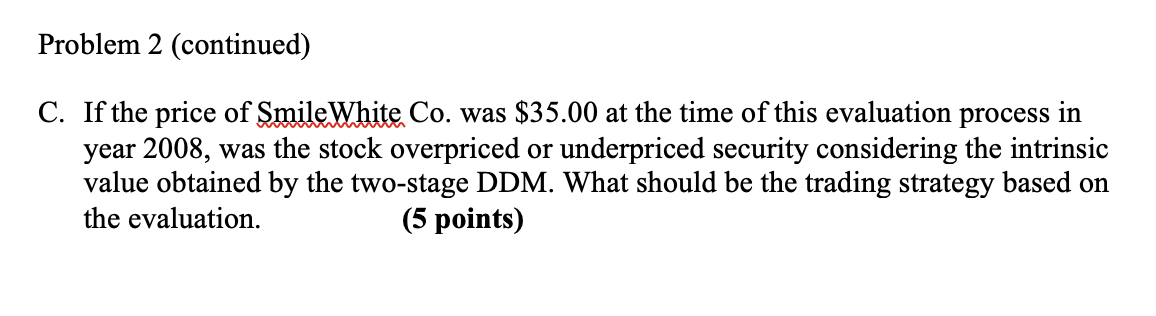 expected return of market is 14.5% and beta of the SmileWhite Co.