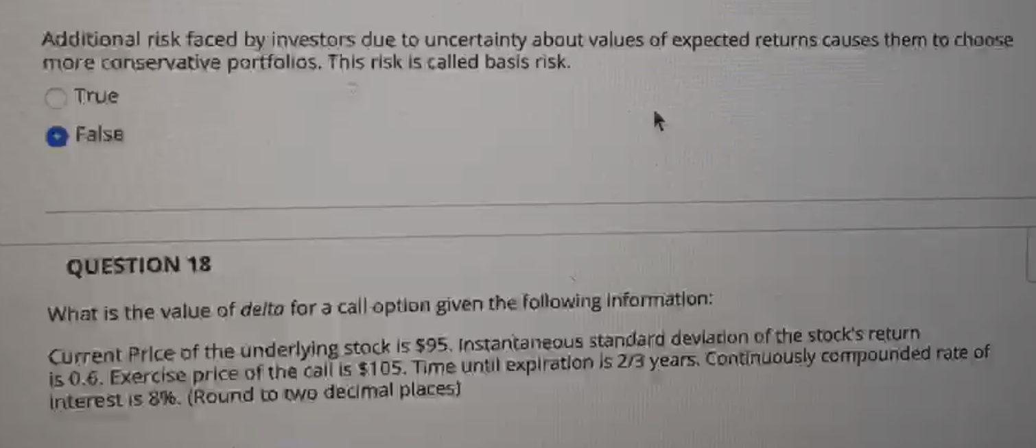 I need help on both questions. Thank you! Additional risk faced by