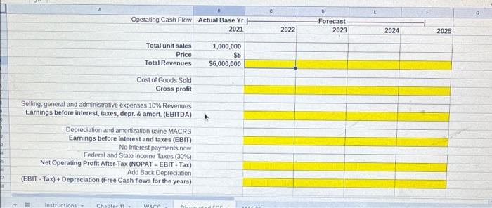 the blanks where indicated to complete the calculations needed. These incremental cash
