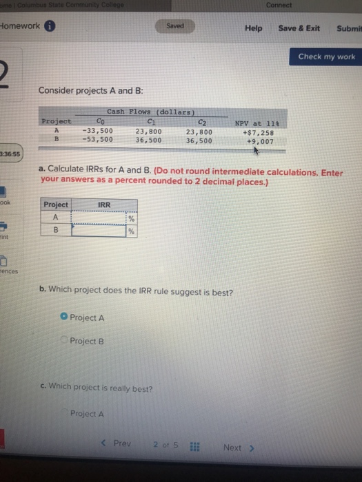  Homework Help Save & Exit Submit Check my work Consider projects