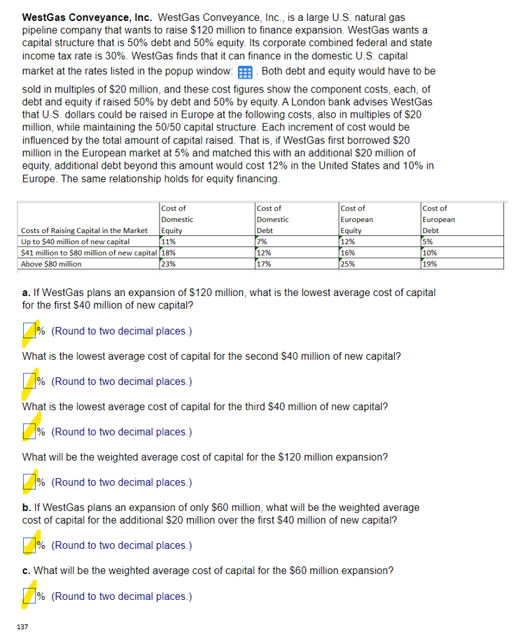 SHOW ALL WORK FOR ALL HIGHLIGHTED, AND ROUND ALL VALUES TO 5