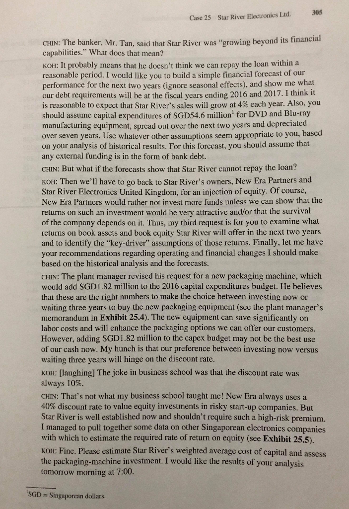 Estimate the weighted-average cost of capital for Star River. 4. Why or