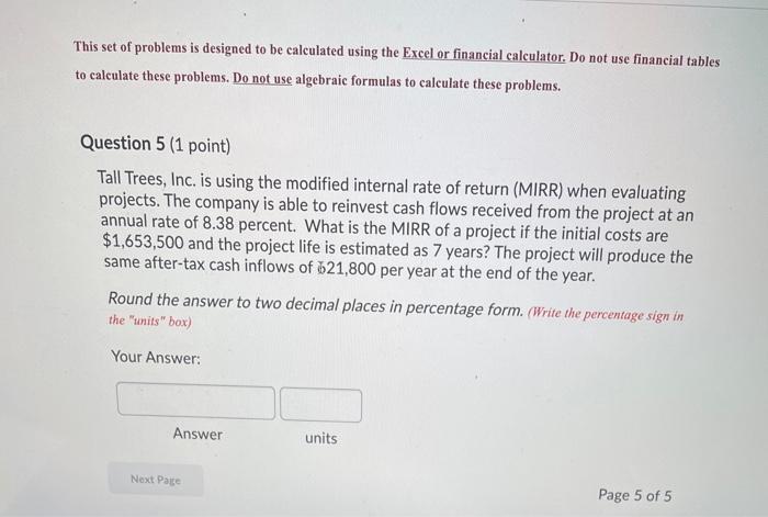  This set of problems is designed to be calculated using the