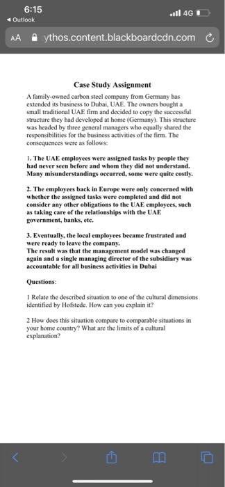  6:15 Il 46 Outlook AA ythos.content.blackboardcdn.com Case Study Assignment A family-owned