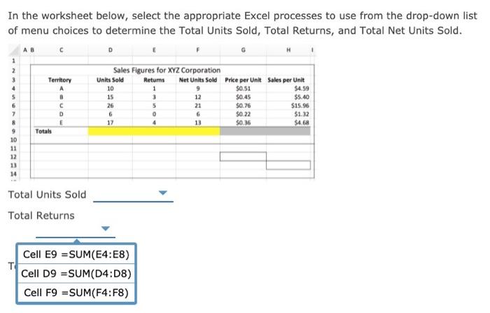 from the drop-down list of menu choices to determine the Total Units