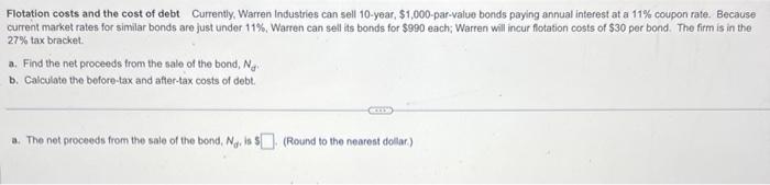 ANSWER PART A and B PLS FOR THUMBS UP Flotation costs and