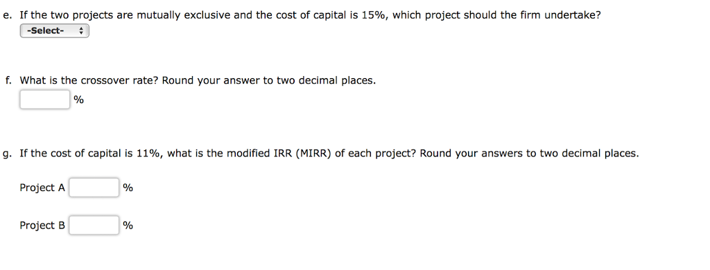 investment projects, each of which requires an up-front expenditure of$27 million. You