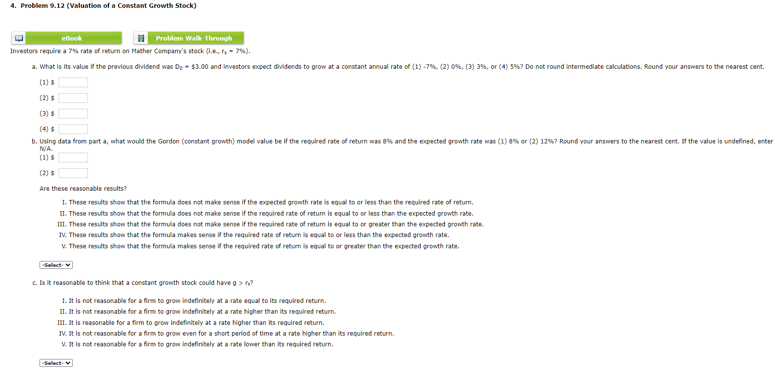 (1) $ (2) $ (3) $ (4) $ N/A. (1) $