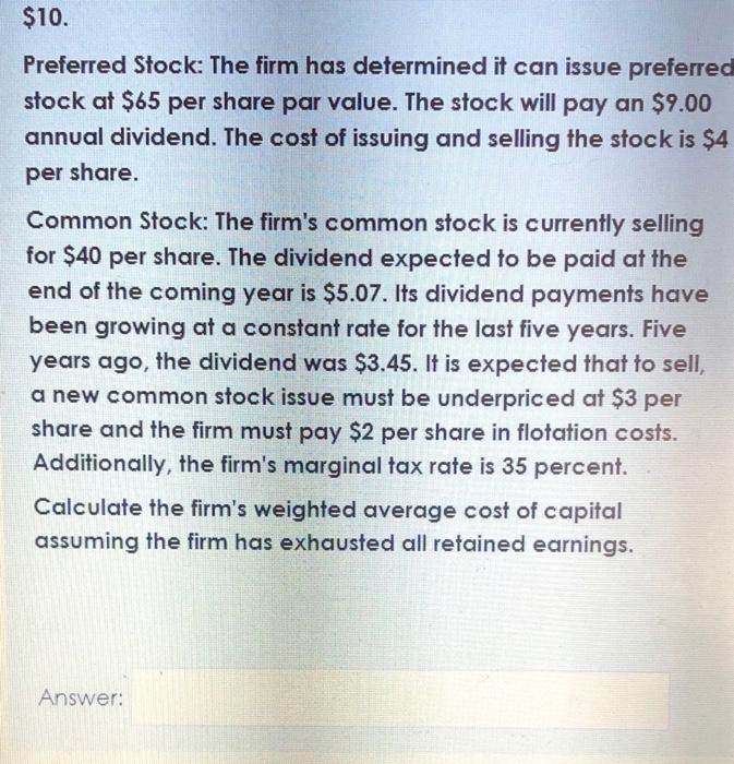 of the following sources and target market value proportions: Source of Capital