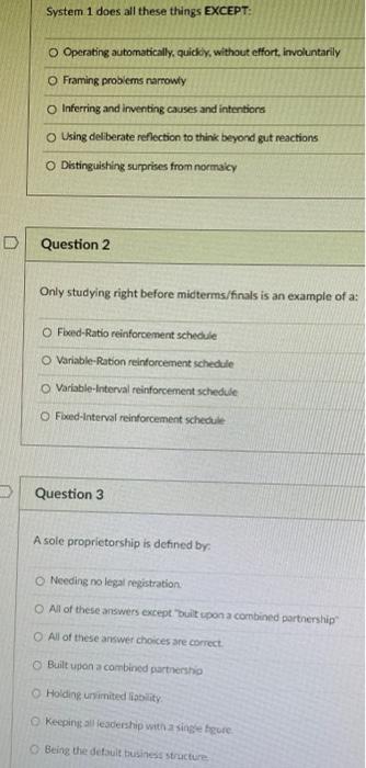 URGENT!!!! System 1 does all these things EXCEPT: o Operating automatically, quickly,