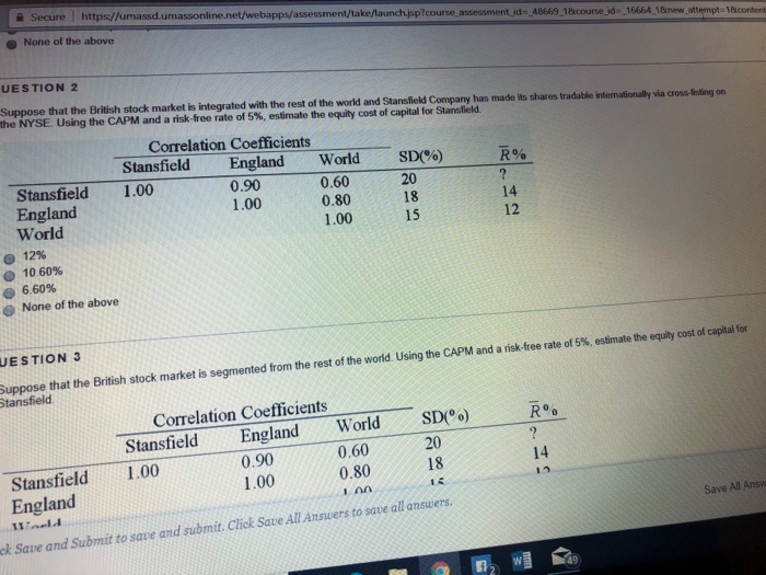  2,3,4 Secure https umassd uma sonline net webapps assessment take launch
