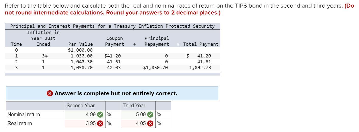 Please help. Refer to the table below and calculate both the real