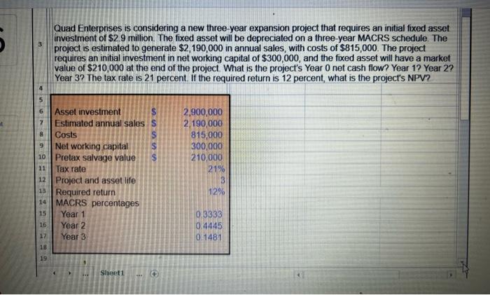 Finance problem #2I need this solved with possible excel formulas too, thank